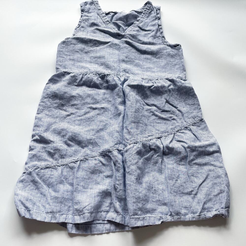 Women's Lucky Brand Blue and White Striped Linen Dress Size Medium/Large